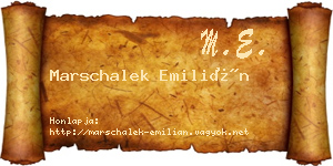 Marschalek Emilián névjegykártya